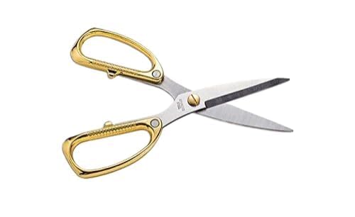 Handle Utility all Purpose Golden Scissors, Gold Kitchen Shears or Ribbon Cutting Scissors- Household Stainless Steel Golden Scissors - Multi-Purpose Stainless Steel Sharp Blades