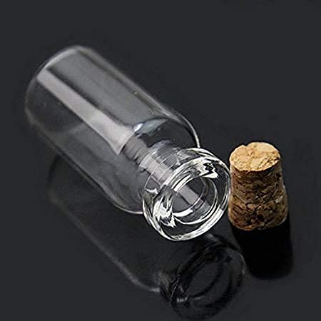 3 CM Small Wish Bottle Tiny Clear Empty Wishing Glass Message Vial with Cork Stopper 1ml Mini Containers Bottle  12 pc set