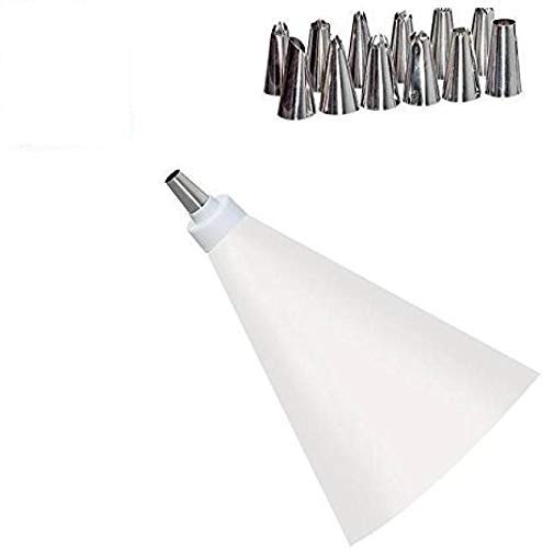 12 Piece Cake Decorating Set Frosting Icing Piping Bag Tips with Steel Nozzles
