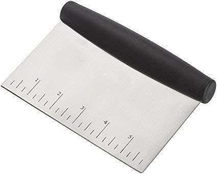 Grizzly Steel Dough Bench Scraper Cake Cutter, Chopper, Smoother Icing Fondant Cake Decorating Baking Tool - 114 Gram