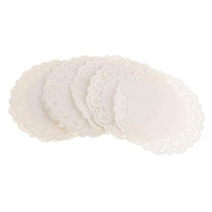 Lace Paper Doilies, Bulk for Desert, Tableware Decoration Place mats, Cake Packaging (100 Pieces, 3.5), White