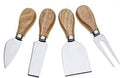 kunya® 4 PCS Cheese Knife Set, Premium Stainless Steel Cheese Slicer and Cutter Collection with Wooden Handle (Design 1)