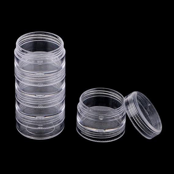 5 Layers Stackable Interlocking Screw Containers Storage Box Beads & Jewelry Making | Bead Storage & Jewelry Display Multi purpose use