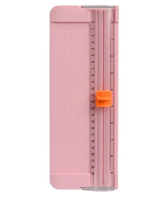 Small Guillotine Paper Cutter, Cute Cutting Board, Manual Trimmer Ruler for School Crafting Office Stationary, Smart Cutting - Random Colours