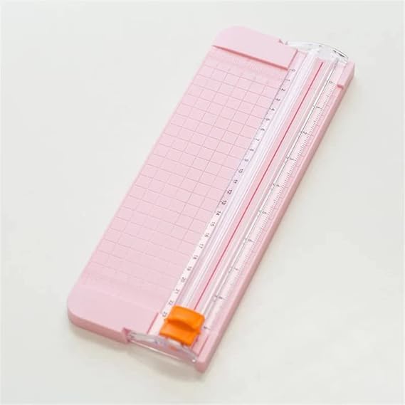 Small Guillotine Paper Cutter, Cute Cutting Board, Manual Trimmer Ruler for School Crafting Office Stationary, Smart Cutting - Random Colours