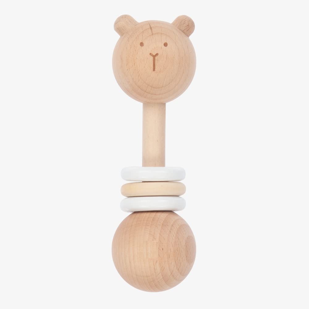 Wooden Neem Wood Dumbler Rattler Cum Child Safe Teether Completely Natural Wooden Toy Antibacterial And Anti Fungal