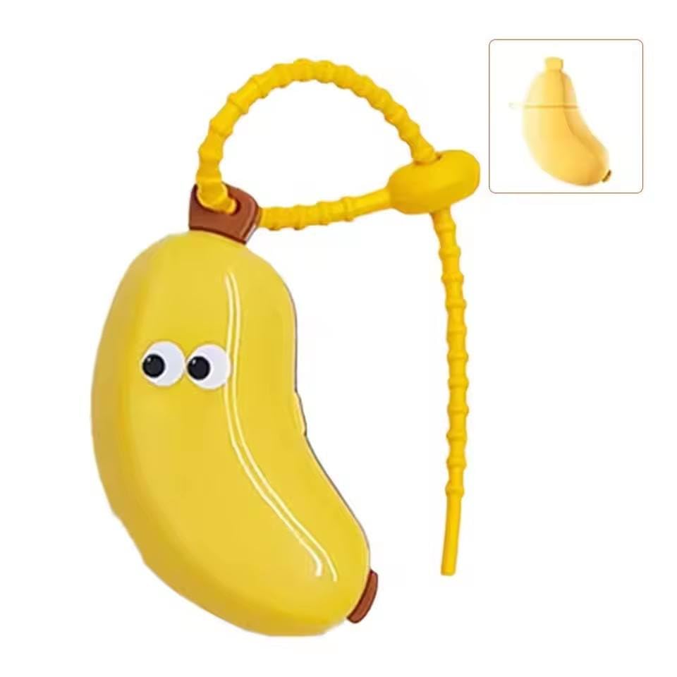 Banana Toothbrush Cover, Fun Banana Fruits Toothbrush Cover with Toothpaste Dispenser, Travel Toothbrush Head Covers, Portable Brush Travel Case
