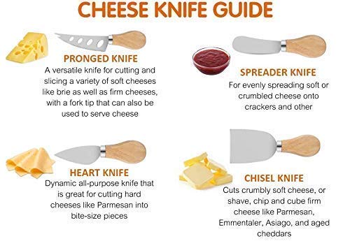 4 PCS Cheese Knife Set, Premium Stainless Steel Slicer and Cutter Collection with Wooden Handle (Design 2)
