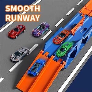 Big Hauler Storage & Deform Dinosaur Transport Truck Toy with Foldable Ejection Race Track & 2 Pc Die cast Cars for Kids Boys Girls 3+ Years