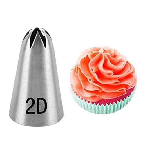 3Pcs Set 1M 2F 2D Cake Icing Nozzles Stainless Steel, Cake Decorating Tool