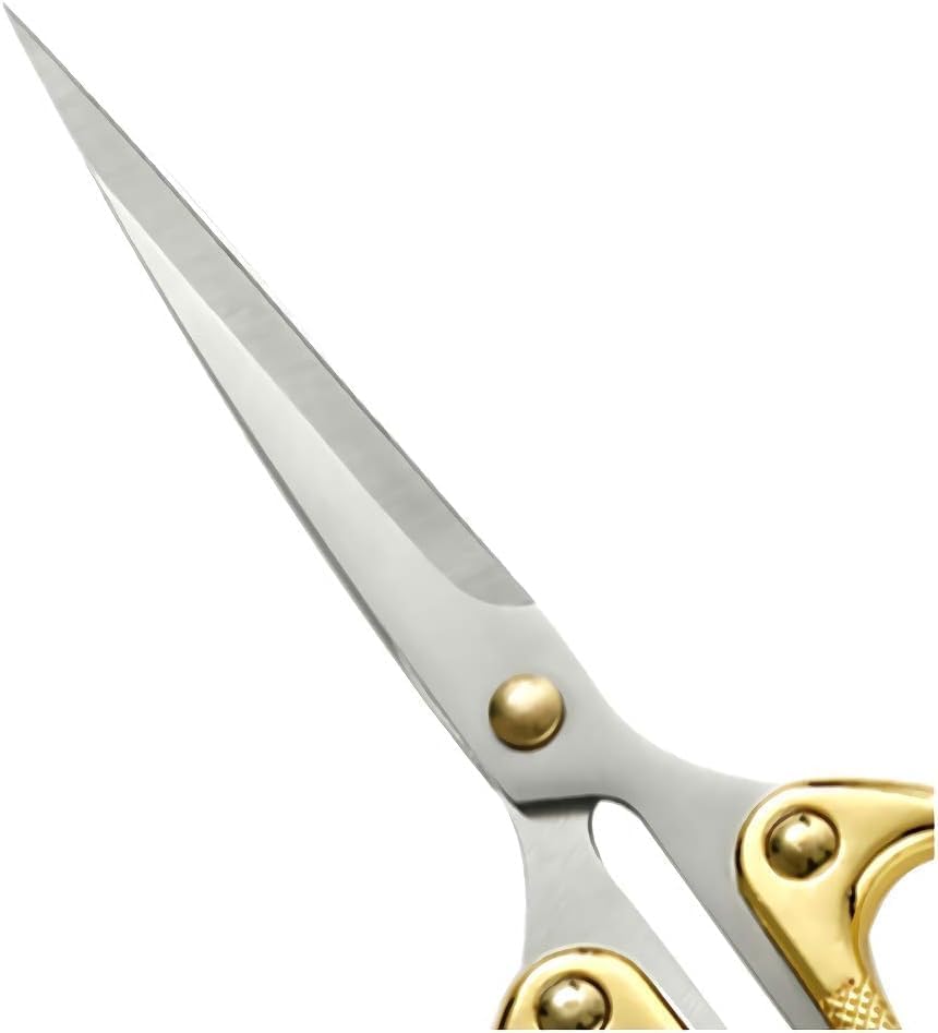 Handle Utility all Purpose Golden Scissors, Gold Kitchen Shears or Ribbon Cutting Scissors- Household Stainless Steel Golden Scissors - Multi-Purpose Stainless Steel Sharp Blades
