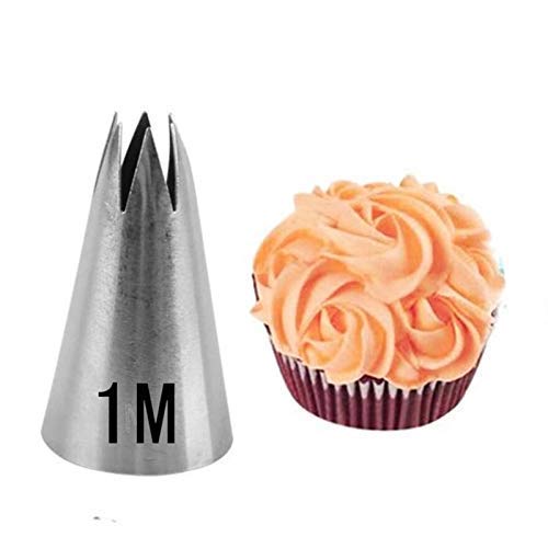 (1M) 6 Star Tip, Decorating Cake and Icing Nozzles with 4.5 cm x 2.5 cm