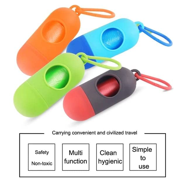 Diaper Disposal Bag Dispenser with 2 Oxy-Degradable Garbage Bag Rolls (Random Color)