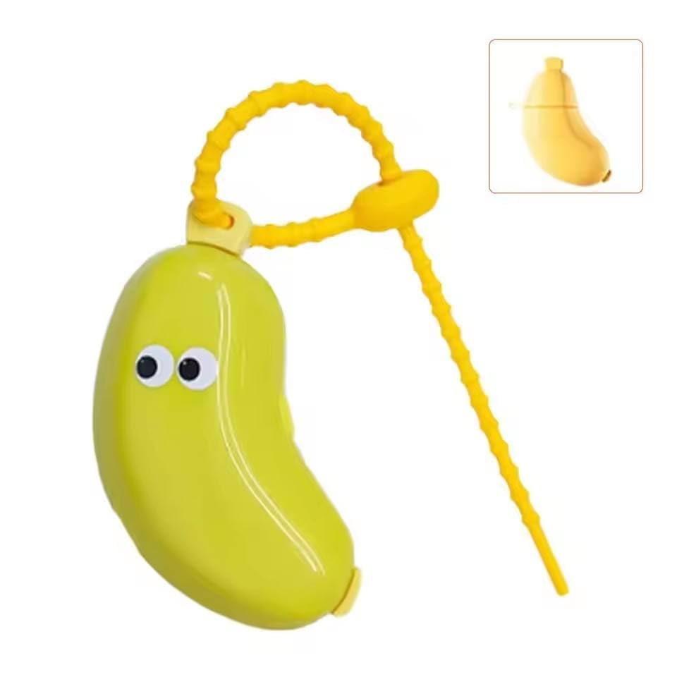 Banana Toothbrush Cover, Fun Banana Fruits Toothbrush Cover with Toothpaste Dispenser, Travel Toothbrush Head Covers, Portable Brush Travel Case