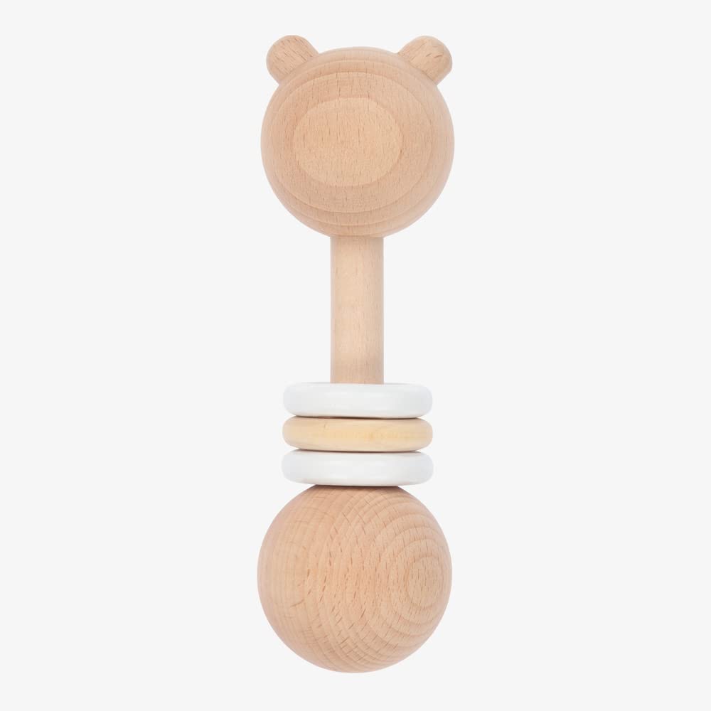 Wooden Neem Wood Dumbler Rattler Cum Child Safe Teether Completely Natural Wooden Toy Antibacterial And Anti Fungal