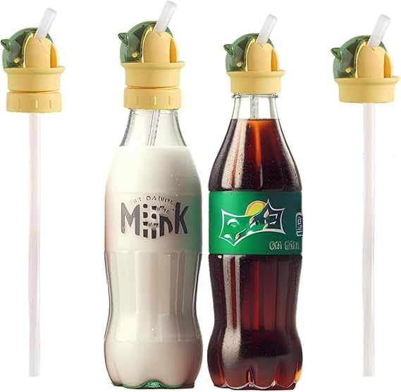 Baby Straw Water Bottle Cap with Straw Portable Bottle Cover Cap Sip Straw (Pack of 1)