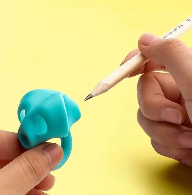 4 PCS Silicone Pencil Finger Grips – Ergonomic Writing Aid for Kids & Adults, Soft Non-Slip Grip for Pens, Pencils & Stylus, Handwriting Comfort Support