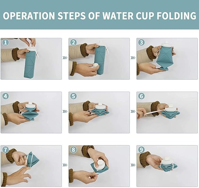 Portable Collapsible Sipper Water Bottle for Kids Boys Girls School