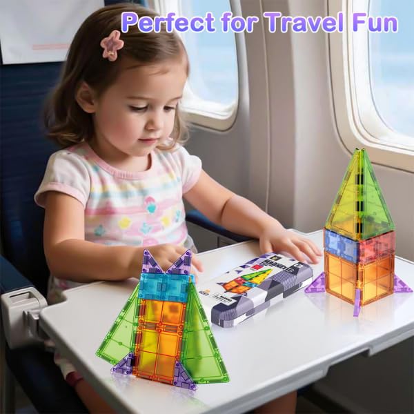 Ji and Ja Magnetic Building Tiles Set 3D Clear Magnet Blocks Toys