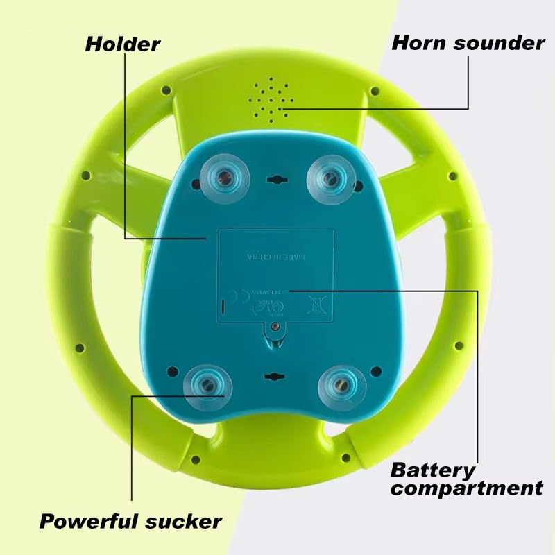 Steering Wheel Realistic Car Driving Simulator with LED Lights, Horn, Gear Lever, Turn Signals, Interactive Sounds & Music | Educational Pretend Play Toy for Boys, Girls 3–6 Yrs