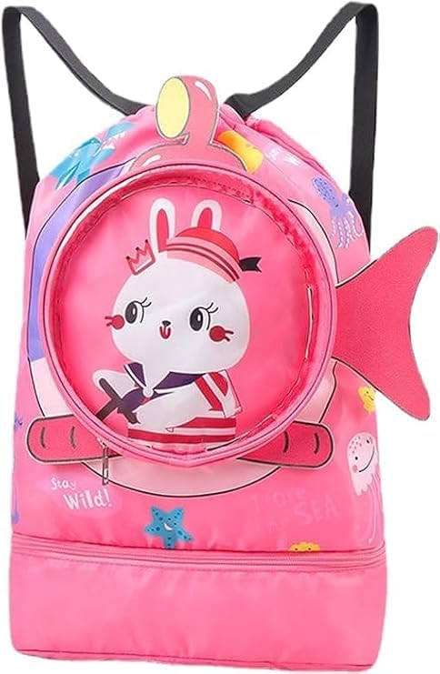 Ji and Ja® Kids Swimming Bag Cute Beach Backpack for Kids, Girls & Boys | Wet & Dry Gym Backpack, Sports Gym Bag for Men Women Waterproof Swimming