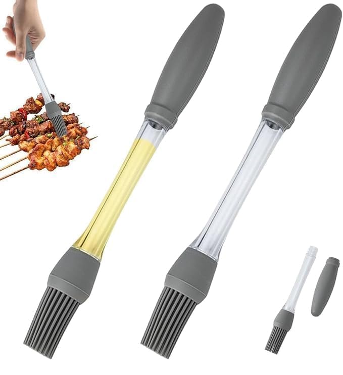 Silicone Basting Brush with Oil Dispenser, Food Grade Heat Resistant Pastry Brush for BBQ, Grilling, Baking, Butter, Marinade & Cooking Kitchen Tool Kitchen Gadget Home Outdoor Use