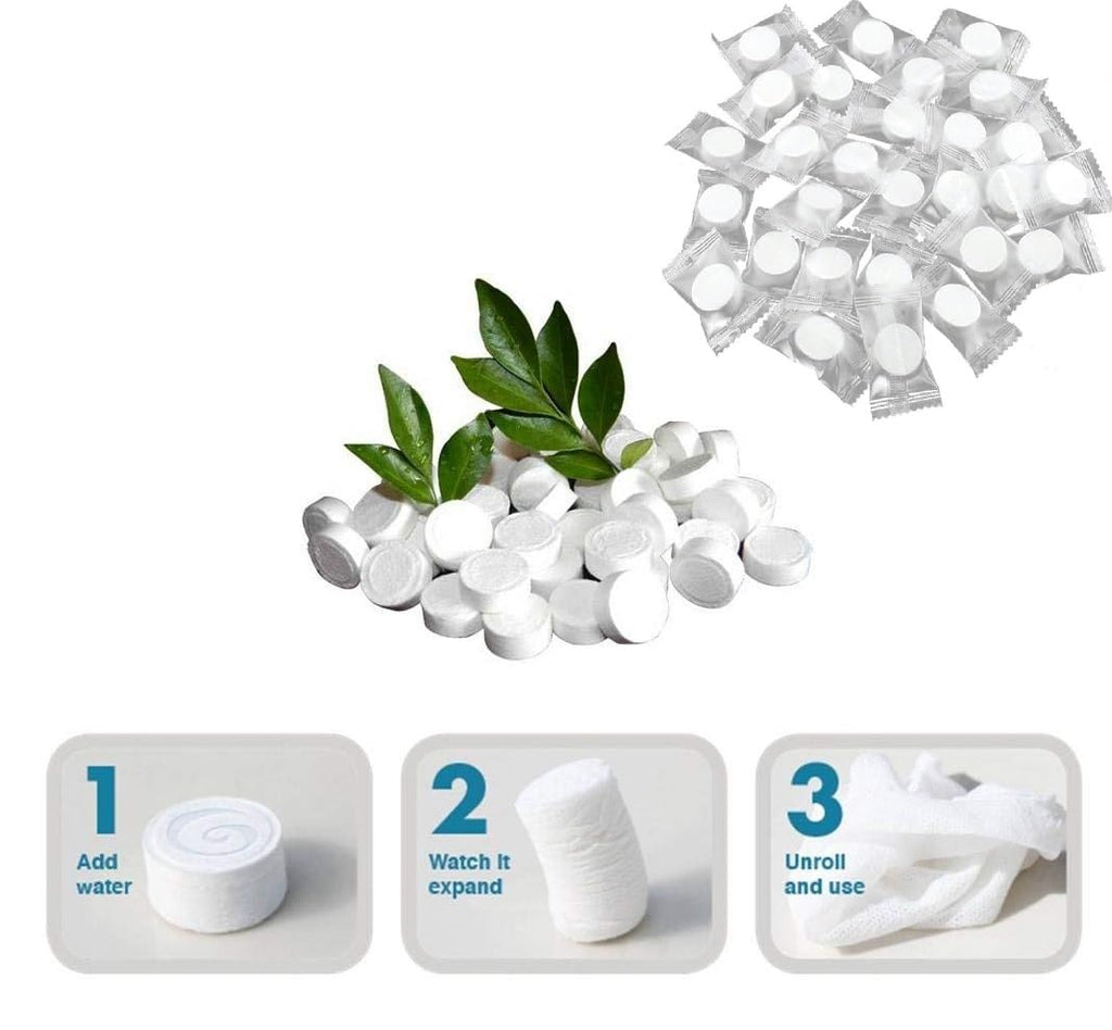 Magic Coin Compress Facial Coin Tablet Tissue Wipes Napkin Candy Packing for 100% Hygine (50)