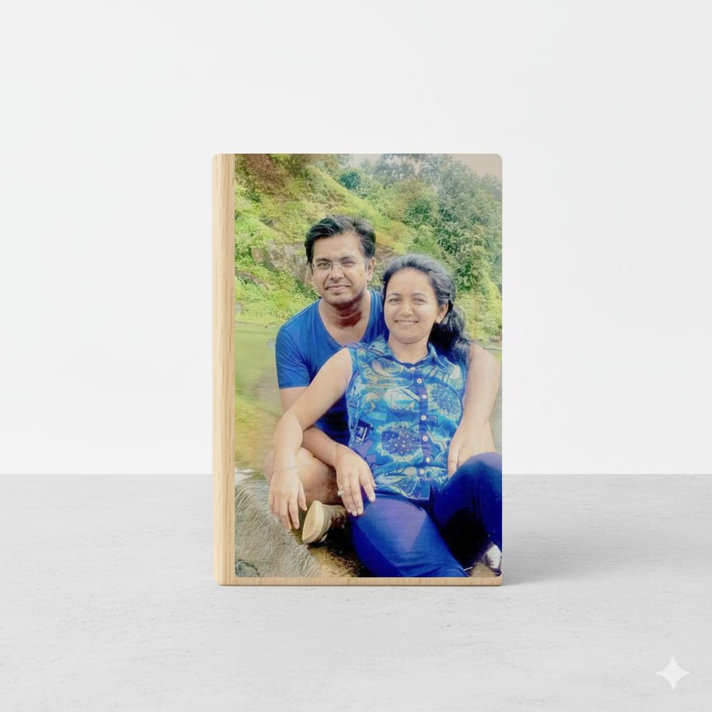 Custom Wooden Photo Frame Gift with Custom Name & Message -Full Print, Landscape