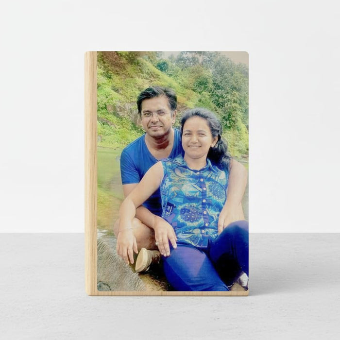 Custom Wooden Photo Frame – Personalised Name & Message, Portrait