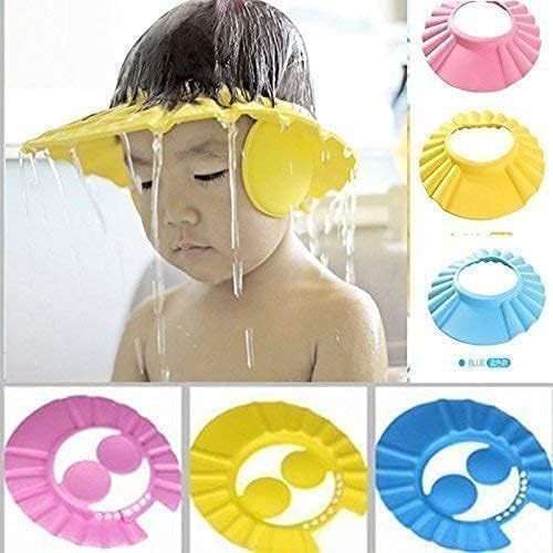 Baby Shower Cap for Kids shower cap for baby for 0-3 years Hair Washing Shield, Toddler Bath Hat, Shampoo Visor, Head Protector - Cute Shape Makes Bath More Fun (Bath Visor hat) (Adjustable CAP kids)