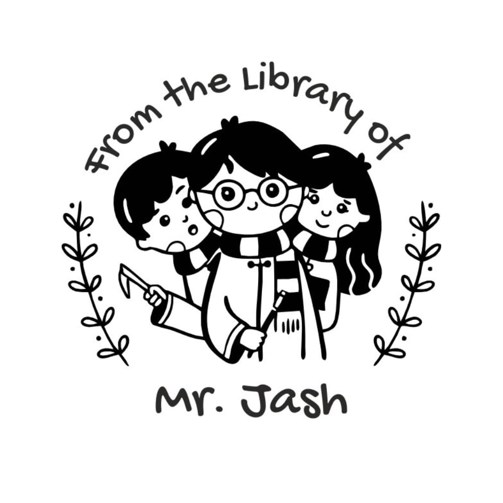 Personalised Wizard Team Wooden Book Stamp