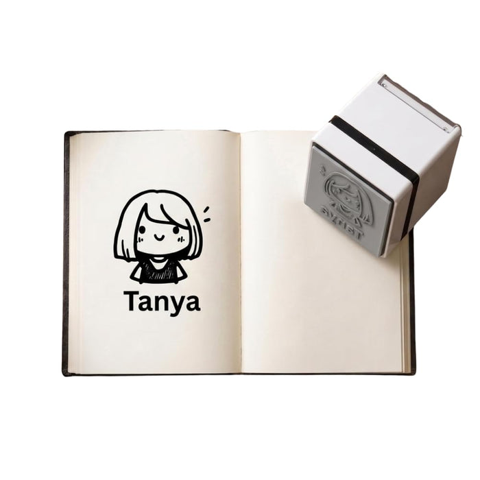 Personalised Short Hair Self-Inking Book Stamp – 3.5 cm