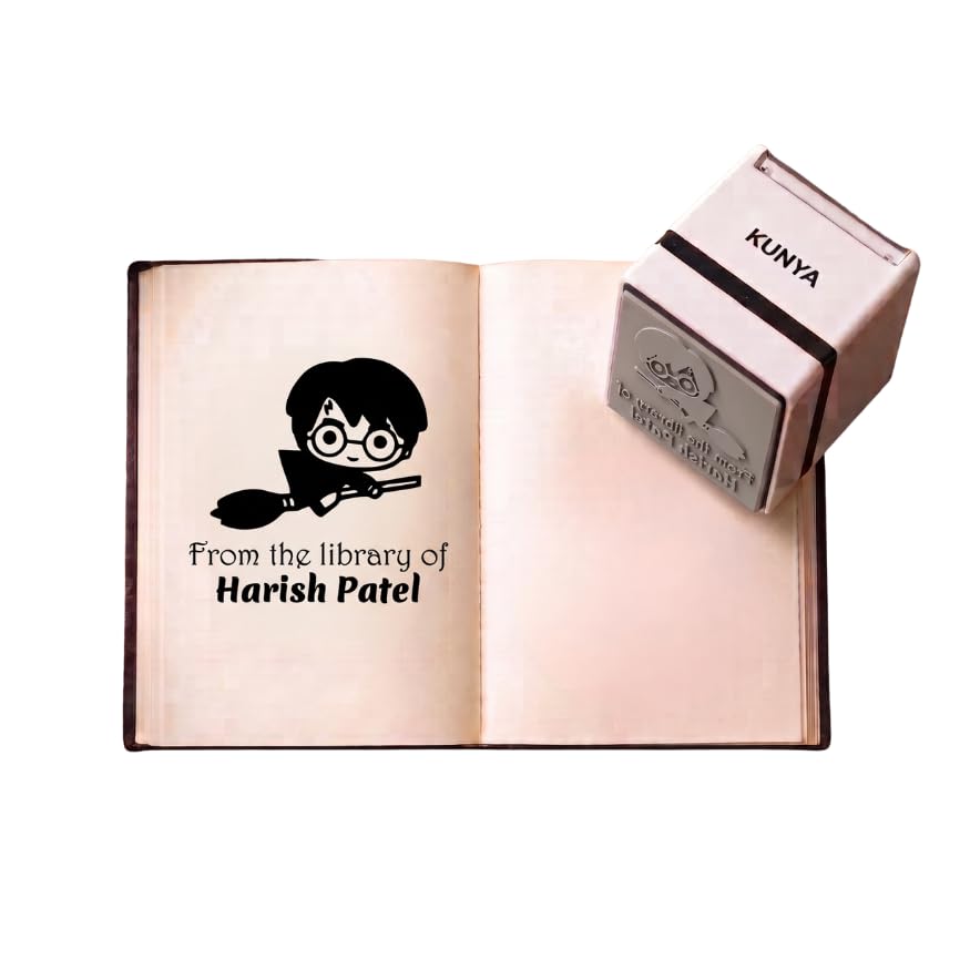 Personalised Flying HP Wooden Book Stamp