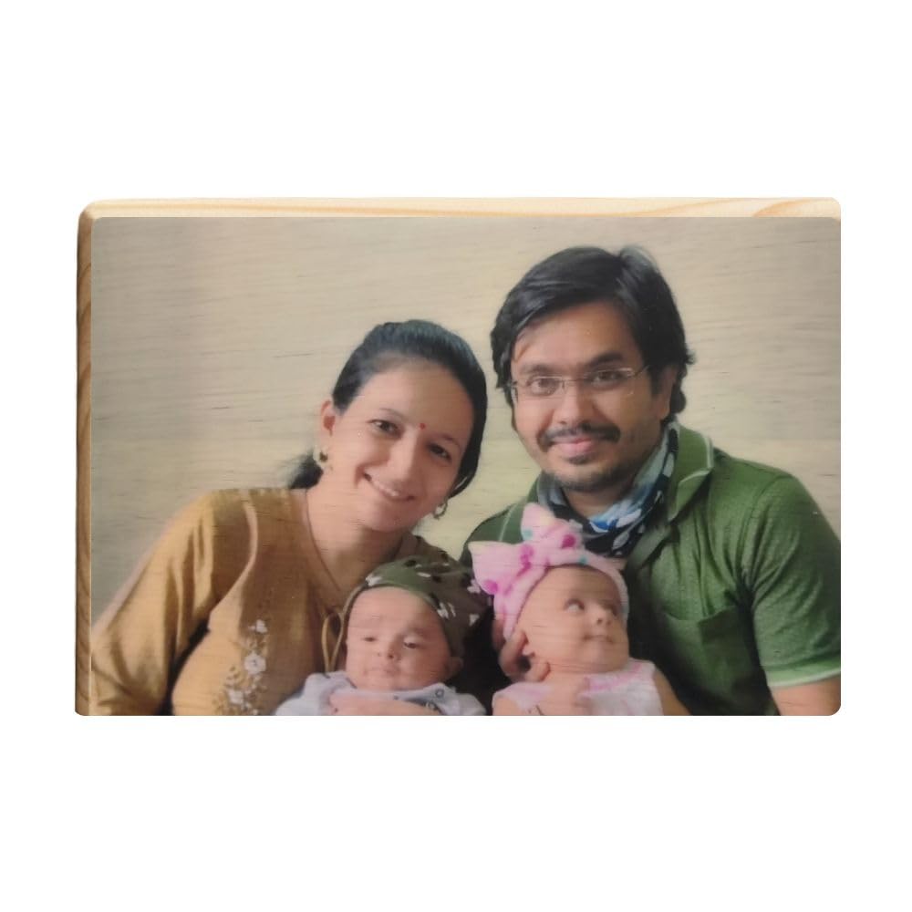 Custom Wooden Photo Frame Gift with Custom Name & Message -Full Print, Landscape