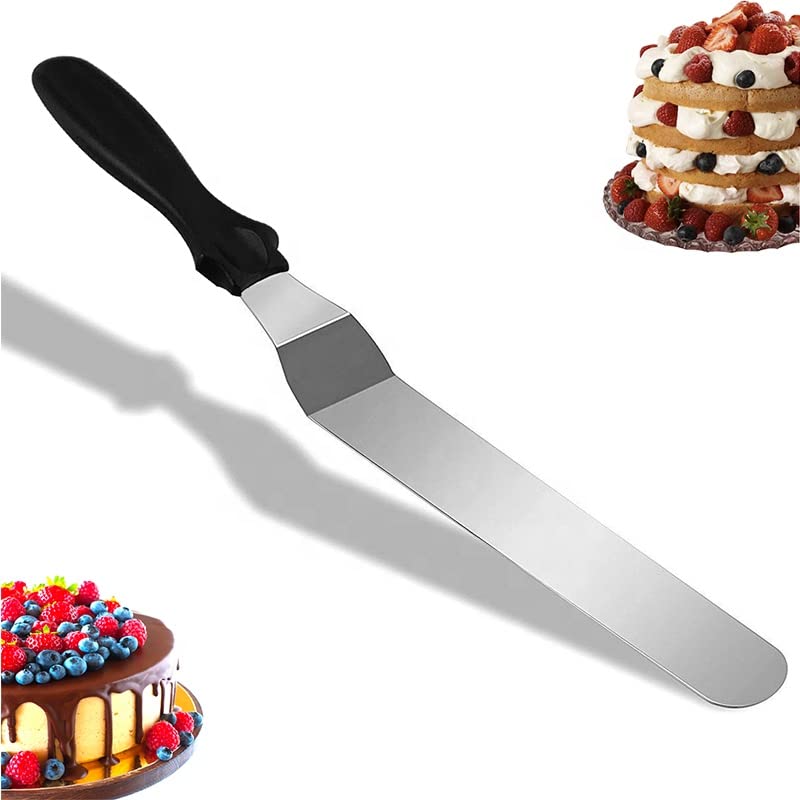 Grizzly 6" Angular Professional Steel Cake Palette Knife Icing Spatula Variety Set & Cake Decorating Tools