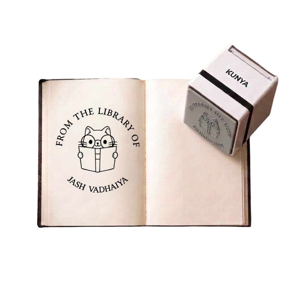 Personalised Smart Cat Self-Inking Book Stamp
