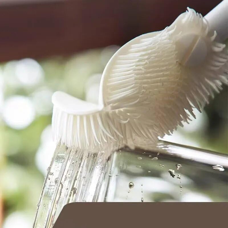 Bottle Cleaning Brush Silicone Long Handle 360° Rotation and Flexible, Water Bottle, Containers, Vase Milk Bottle for Kids Cleaner for Kitchen Tools Item Products Gadgets