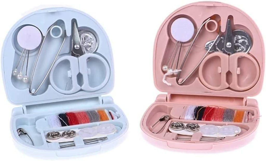 Mini Travel Sewing Kit for Portable Pocket Sewing Box with Needles, Thread, Scissors, Pins, Clips & Needle Threader - Compact Emergency Sewing Repair Kit for Home, Office & Travel (Pack of 1)