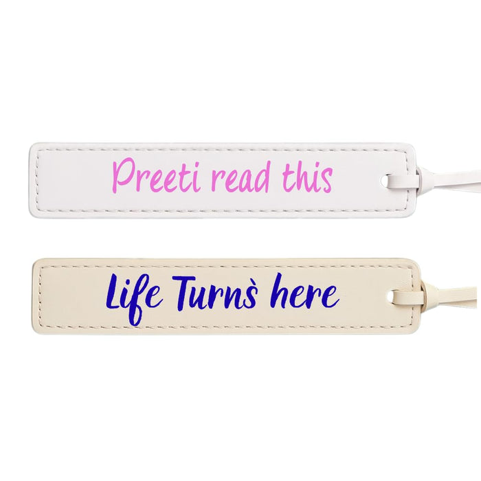 Custom Leatherette Bookmarks with Tassel (2 Pack, Aesthetic Minimalist) – Personalized UV Printed Name & Quote Bookmarks for Book Lovers