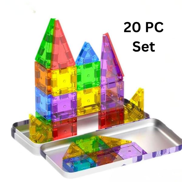 Ji and Ja Magnetic Building Tiles Set 3D Clear Magnet Blocks Toys