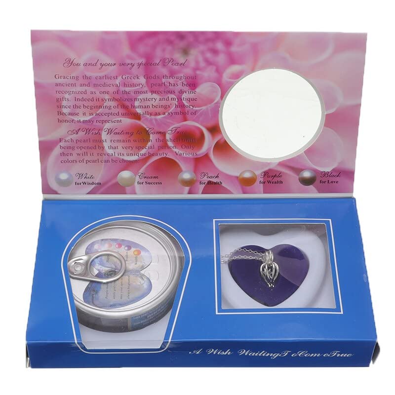 Women Wish Pearl in Oyster Pendant Necklace with Earrings - Valentine Gift (Assorted Colours)