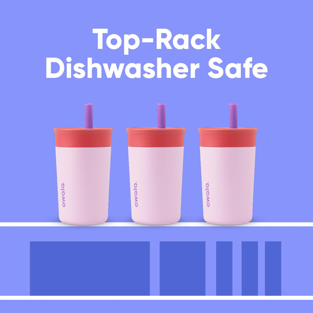 Owala Tumbler Kids Stainless Steel Water Bottle 12 oz Lilac Rocket