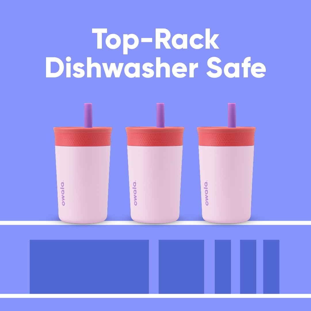 Owala Tumbler Kids Stainless Steel Water Bottle 12 oz Lilac Rocket