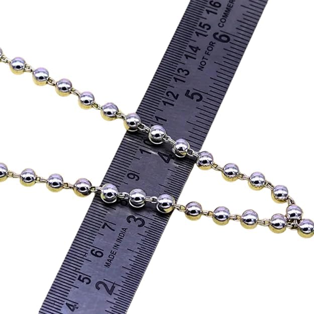 German Silver Foil Coated Shell Jaap Mala for Pooja (108+3 Beads) Unisex Both for Men & Women (5 MM), Beads of Faith, Puja