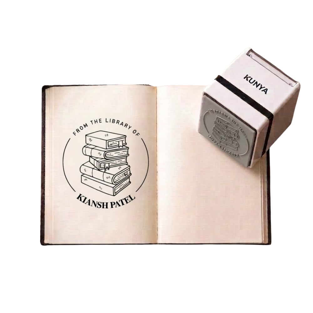 Personalised Bookworm Self-Inking Book Stamp – 3.5 cm