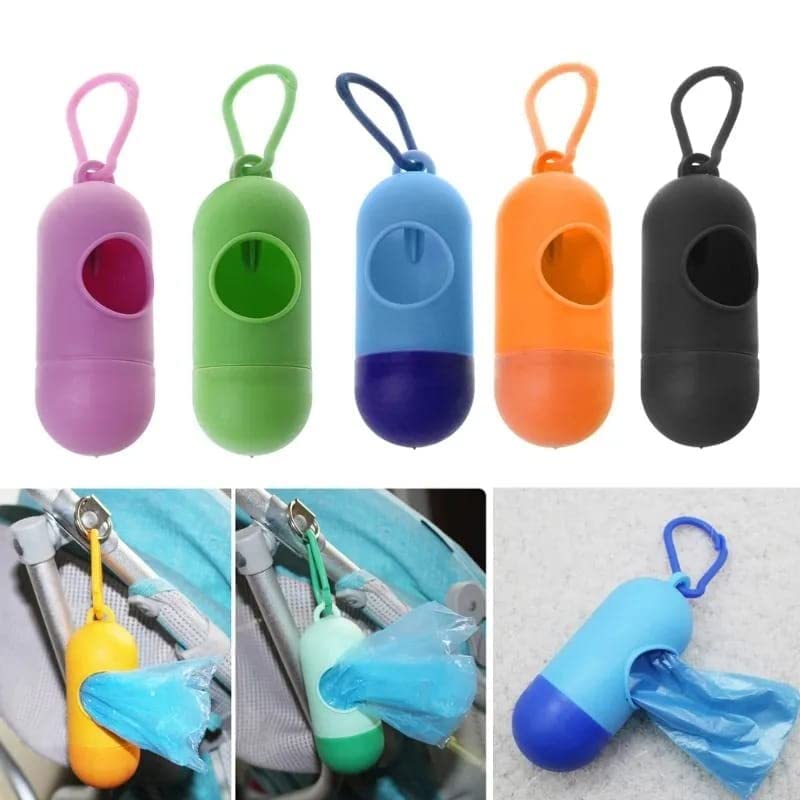 Diaper Disposal Bag Dispenser with 2 Oxy-Degradable Garbage Bag Rolls (Random Color)