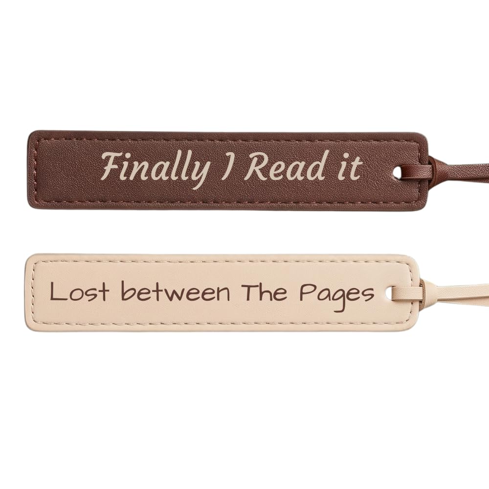 Custom Leatherette Bookmarks with Tassel 2 Pack, His & Hers – Personalized UV Printed Name & Quote Bookmarks for Book Lovers