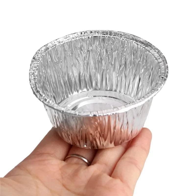 Kunya® Aluminium Foil Disposable Cups Baking Bake Muffin Choco Lava Cupcake Tin Mold Round, 100- Pieces