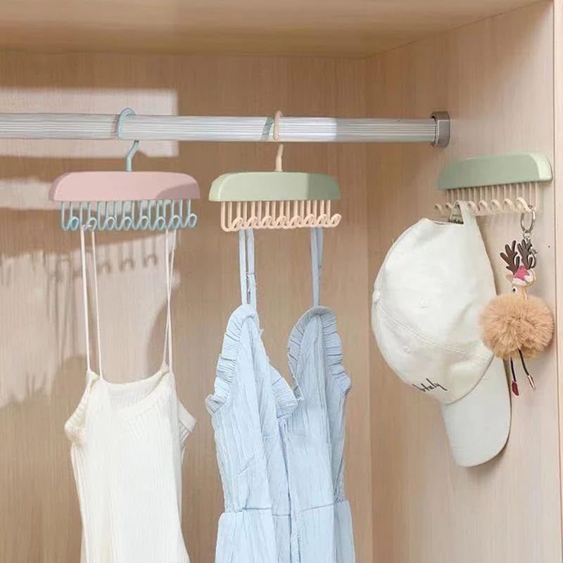 Plastic Space Saving Clothes Hanger Magic Organizer Multi Layer Wardrobe for Shirts Pants Saree Closet Storage Foldable Rotatable Durable Heavy Duty Anti Slip Design for Home Use(1 pc)