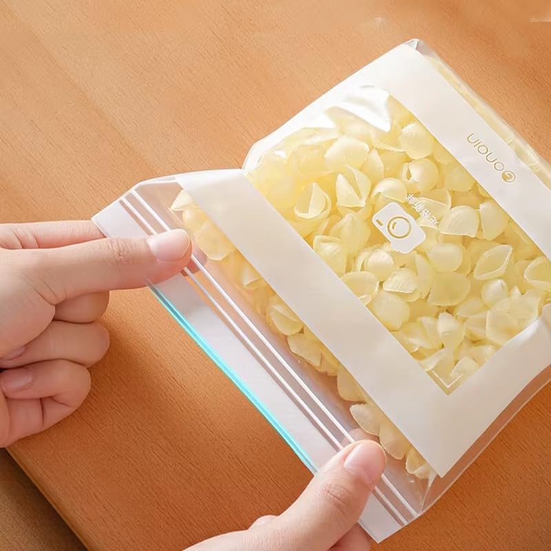 Zip Lock Kong Pouch Zip Lock Bags for Food Storage - Fridge Storage Bags, Zipper Pouch, ZipLock Bag, Ziplock Bag for Fresh Herbs Fruit Spices Veggies For Kitchen Organization (Long, 15, count)
